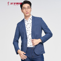 才子男装（TRIES）西服男士春季休闲百搭便西宝蓝色