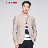 才子男装（TRIES）西服男士春季简约修身版便西浅咖啡色