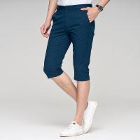 才子男装 2018夏季新款男士青年休闲时尚直筒7分裤长裤修身男裤潮