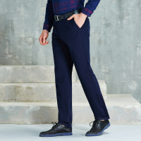 【商场同款】休闲裤男士秋上青年商务中腰修身版微弹休闲长裤深蓝色