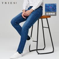才子男装直筒牛仔裤男士2020秋季新款中青年修身裤子水洗休闲长裤_1