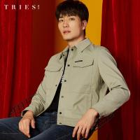 才子男装工装翻领夹克男2020秋季新款青年修身多口袋休闲上衣外套