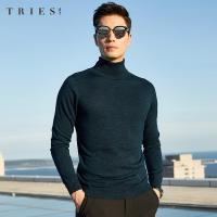 才子男装高领毛衣男2020秋季新款修身纯色商务休闲保暖打底毛衫
