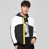 才子男装棒球领夹克男士2020秋季新款修身纯色个性两面穿外套潮