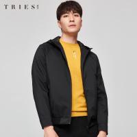 才子男装连帽夹克男2020秋季新款修身抽绳商务休闲薄款外套