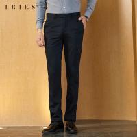 才子男装垂感西裤男2020秋季新款修身商务正装直筒弹力西服裤子_1
