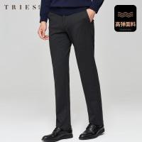 才子男装针织高弹商务西裤秋冬新款男士直筒休闲裤子