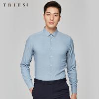 TRIES才子男装白衬衫男士长袖秋季新款商务休闲韩版修身职业正装衬衣潮