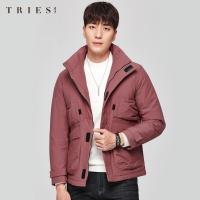 才子男装2020冬季男士羽绒服贴袋翻领轻盈保暖羽绒外套_1
