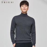 才子男装长袖羊毛衫2020秋季新款男士时尚休闲商务半高领针织衫