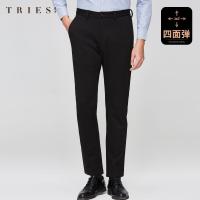 才子男装舒适百搭商务休闲时尚男士直筒中腰休闲裤长裤