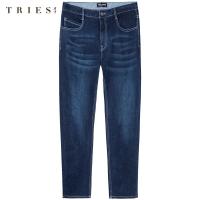 才子男装牛仔裤新款直筒裤子休闲宽松舒适修身猫须水洗经典长裤潮