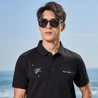 才子男装官方旗舰翻领Polo衫男2021年夏季新款修身个性刺绣休闲短袖T恤潮