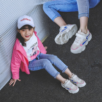 Mr.zuo女跑步鞋母子鞋中大童男鞋小熊鞋子春款透气儿童女网面运动鞋小熊鞋慢跑鞋