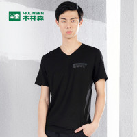 木林森户外夏季男士短袖T恤潮圆领纯色体恤打底衫韩版半袖