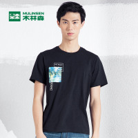 木林森户外 短袖T恤 男圆领 韩版潮牌青年男士夏装半袖运动体恤衫