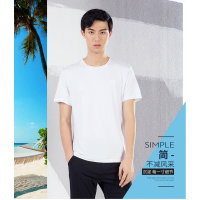 木林森户外 男士短袖T恤 夏季 圆领宽松上衣纯色百搭韩版潮流纯棉