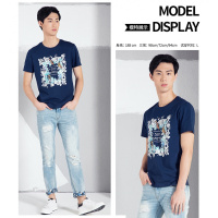 木林森户外男装夏季新款男士圆领短袖T恤印花百搭舒适男运动T恤衫