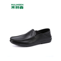 木林森男鞋2019新款春季套脚懒人鞋皮鞋软底软面豆豆鞋男休闲鞋
