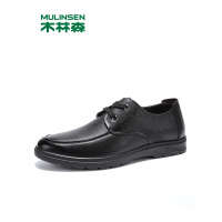 木林森新款男鞋正品牛皮平底休闲鞋透气防滑软底系带真皮男式皮鞋