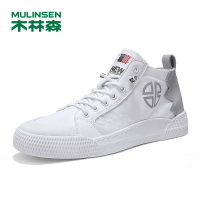 木林森男鞋2020春夏新款男士皮鞋韩版潮流百搭时尚中帮休闲鞋防滑