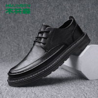 木林森男鞋春秋款英伦低帮工装鞋男休闲鞋户外休闲皮鞋商务正装鞋