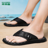 木林森拖鞋男夏季新款潮流真皮凉鞋男士夹脚人字拖外穿防滑沙滩鞋