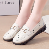 木林森女鞋2022夏季新款真皮休闲鞋女舒适百搭软底小白鞋女时尚潮流透气牛皮时尚单鞋