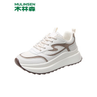 木林森(MULINSEN)女鞋网面透气薄款厚底百搭阿甘鞋增高休闲运动鞋