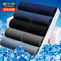 帕兰朵(PLANDOO)男士丝袜夏季薄款冰丝中筒超薄透气防臭商务短丝袜 10双装AK1014