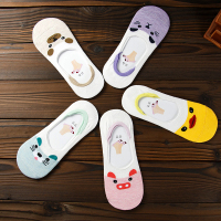 猫人(MiiOW)女士袜子四季款卡通动物园薄款透气防脱棉袜隐形船袜 6双礼盒装