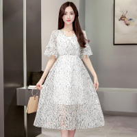 丝柏舍2018年夏季新款女装 韩版收腰印花中长款连衣裙S72R0300