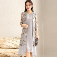 丝柏舍2017夏装新款印花外套搭宽松纯色背心裙时尚套装S71R0802