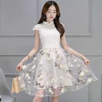 丝柏舍2018夏装新款女短袖修身纯色中长款百搭连衣裙S72R0044