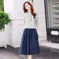 丝柏舍2019夏装中长款时尚套装(上衣+裙子)S72R0043