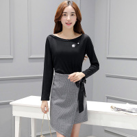 丝柏舍2019春装纯色连衣裙套装