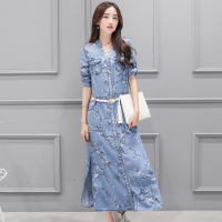 2019年春季中长款纯色连衣裙S71R0107