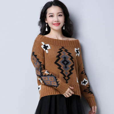 丝柏舍2017秋冬新款女装韩版大圆领长袖百搭套头针织衫S74Z0070M