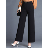 丝柏舍2018秋季新款阔腿裤纯色直筒高腰OL通勤休闲裤女S83R0887U