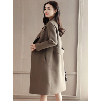 丝柏舍冬季女2018新款时尚简约纯色翻领长袖口袋修身保暖气质大衣S84R0186D