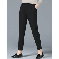 丝柏舍冬装女2018新款时尚通勤简约口袋直筒显瘦休闲裤S84R1041U