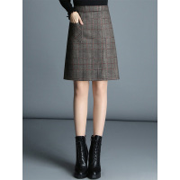 丝柏舍半身裙春女2019新款经典格子A版包臀修身短裙S84R1117B