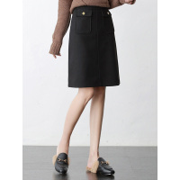 丝柏舍春季女2019新款简约纯色A版修身口袋显瘦半身裙S84R1335B