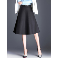 丝柏舍冬装女2019纯色简约韩版气质A字下摆半身裙S94R6026B