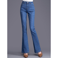 丝柏舍春新款2019高腰显瘦复古通勤时尚微喇休闲长裤S83T4128U