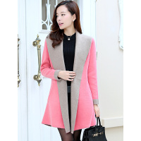 丝柏舍2018秋冬新款女装时尚大翻领韩版纯色貂绒外套(带胸针）029322