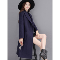 丝柏舍2018秋冬新款女装气质通勤显瘦翻领长袖毛呢外套呢子大衣S64R0769
