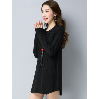 丝柏舍2018秋冬新款女装纯色长袖圆领百搭中长款针织衫S73F0023Z