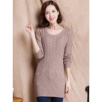 丝柏舍2018春季新款女装时尚圆领韩版修身纯色针织打底衫069416