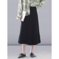 丝柏舍2018秋冬新款女装韩版纯色高腰中长款A版半身裙S83S0080B